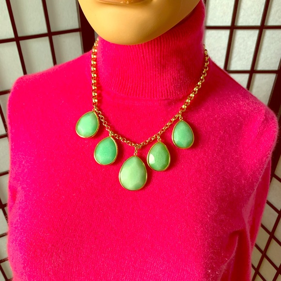 Fossil Semi Precious Green Statement Necklace - Picture 1 of 6